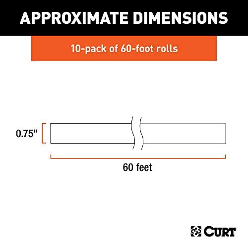 Curt Manufacturing 59740 3/4 Inch x 60 Feet Electrical Tape - 10 Pack