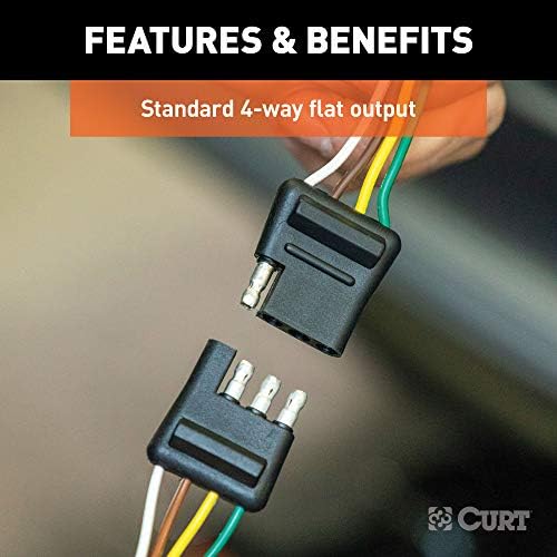 Curt Manufacturing 58355 48-Inch 4-Way Flat Trailer Wiring Harness with Car End
