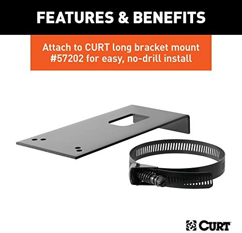 Curt Manufacturing Black Zinc Connector Bracket for 7-Way RV Blade Socket - Part 58291