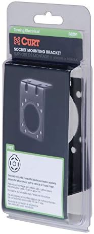Curt Manufacturing Black Zinc Connector Bracket for 7-Way RV Blade Socket - Part 58291