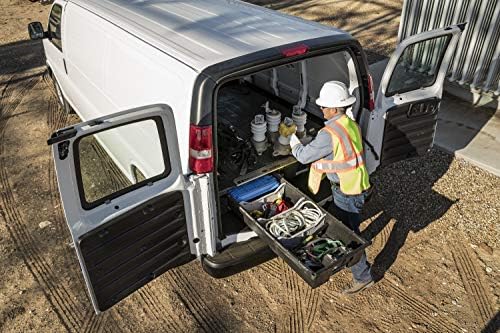 Decked LLC VNGM96EXSV65 96-Inch Cargo Van Storage System with Decked Out Package for Savanna Black Cargo Van