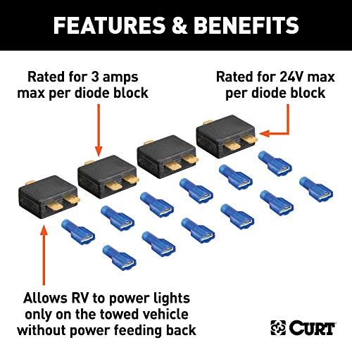 Curt Manufacturing RV Harness Diode Kit Part #58999 for Towed Vehicle Lighting