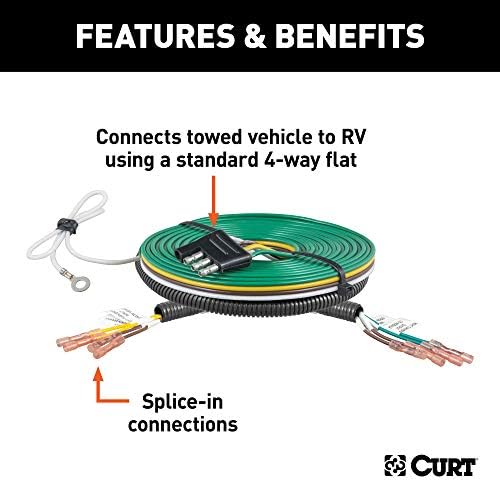 Curt Manufacturing Universal Splice-In Towed Vehicle RV Wiring Harness (Part #58979)