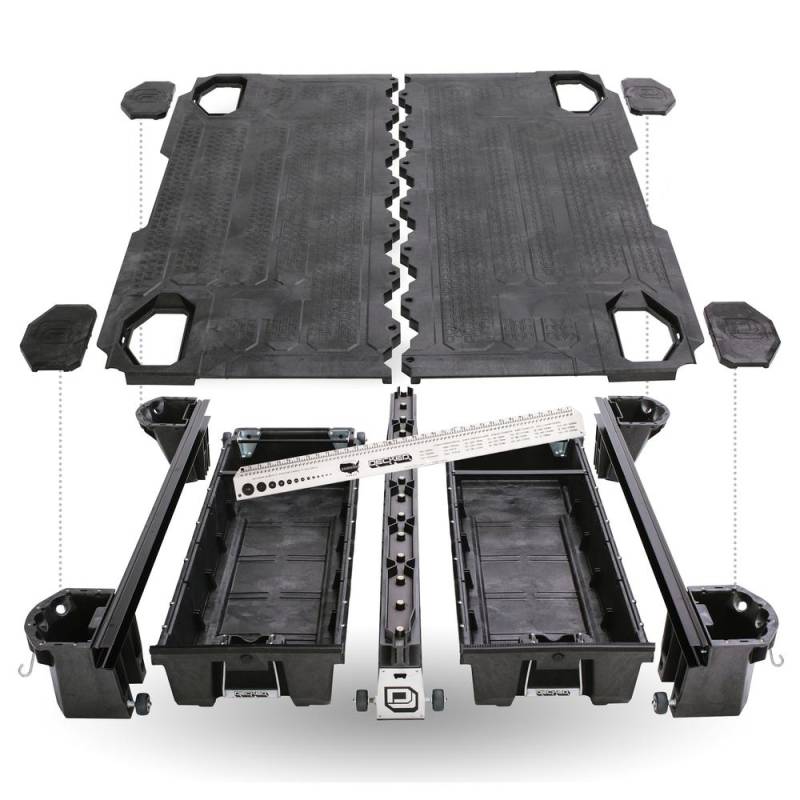 Decked LLC DF1 9704 Black Bed Storage System for Ford F-150 6.6 ft Bed with Decked Out Package
