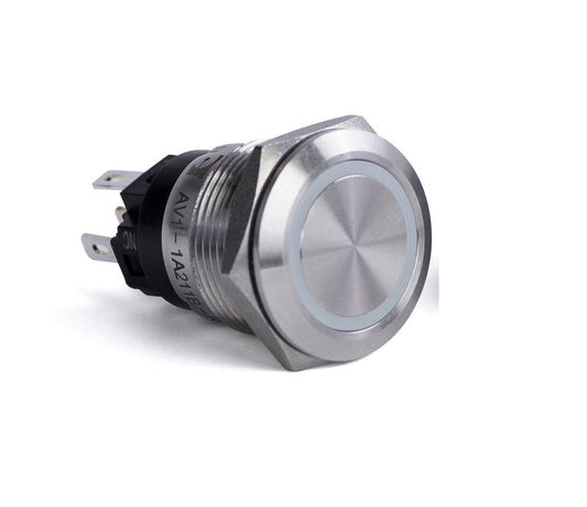 Sierramarine Push Button Switch with Blue Halo - Part Number AV10030B