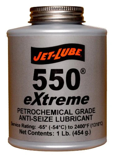 JET-LUBE 47104 550® Extreme® Anti-Seize & Thread Lubricant – 1 lb Can, Brush Top, 12/Case