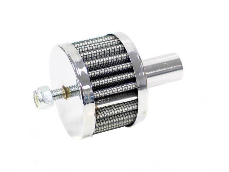 K and N Engineering 62-1110 Crankcase Vent Filter - Reusable Steel Chrome Breather