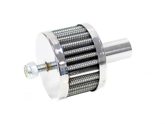 K and N Engineering 62-1110 Crankcase Vent Filter - Reusable Steel Chrome Breather