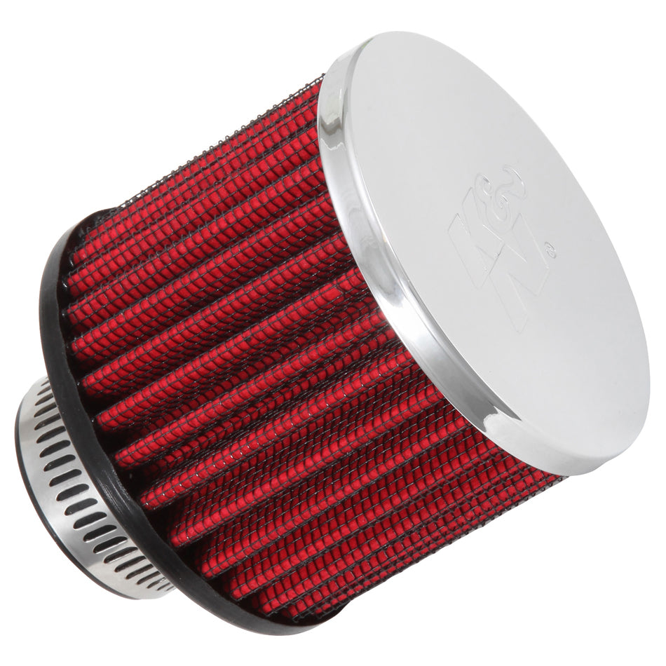 K and N Engineering Crankcase Vent Filter 62-1390 - Reusable Breather with Clamp-On Design