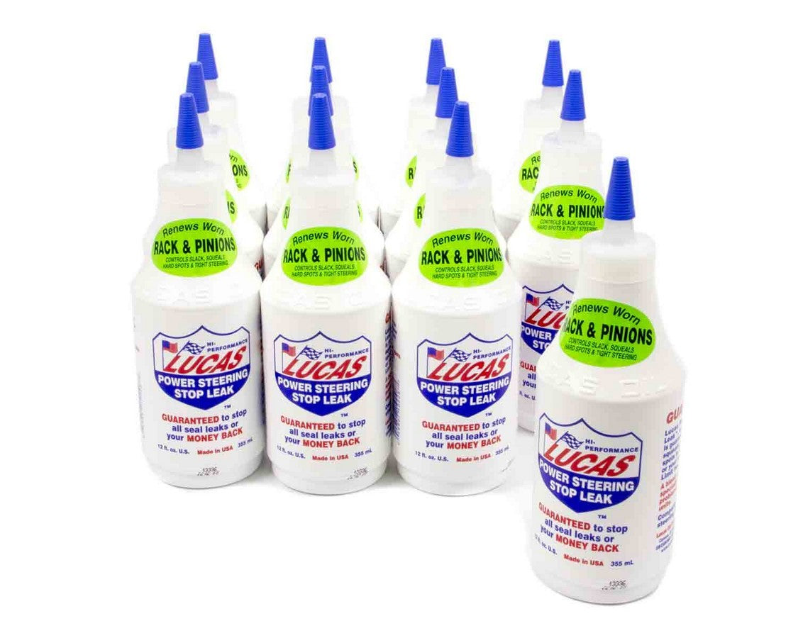 Lucas Oil Power Steering Stop Leak 12 oz - Part Number 10008 - Case of 12 Bottles