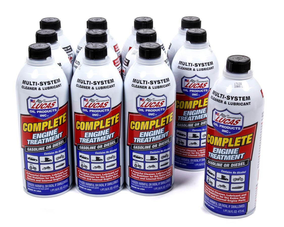 Lucas Oil Complete Engine Treatment - Part Number 10016 (Set of 12 x 16 oz Bottles)