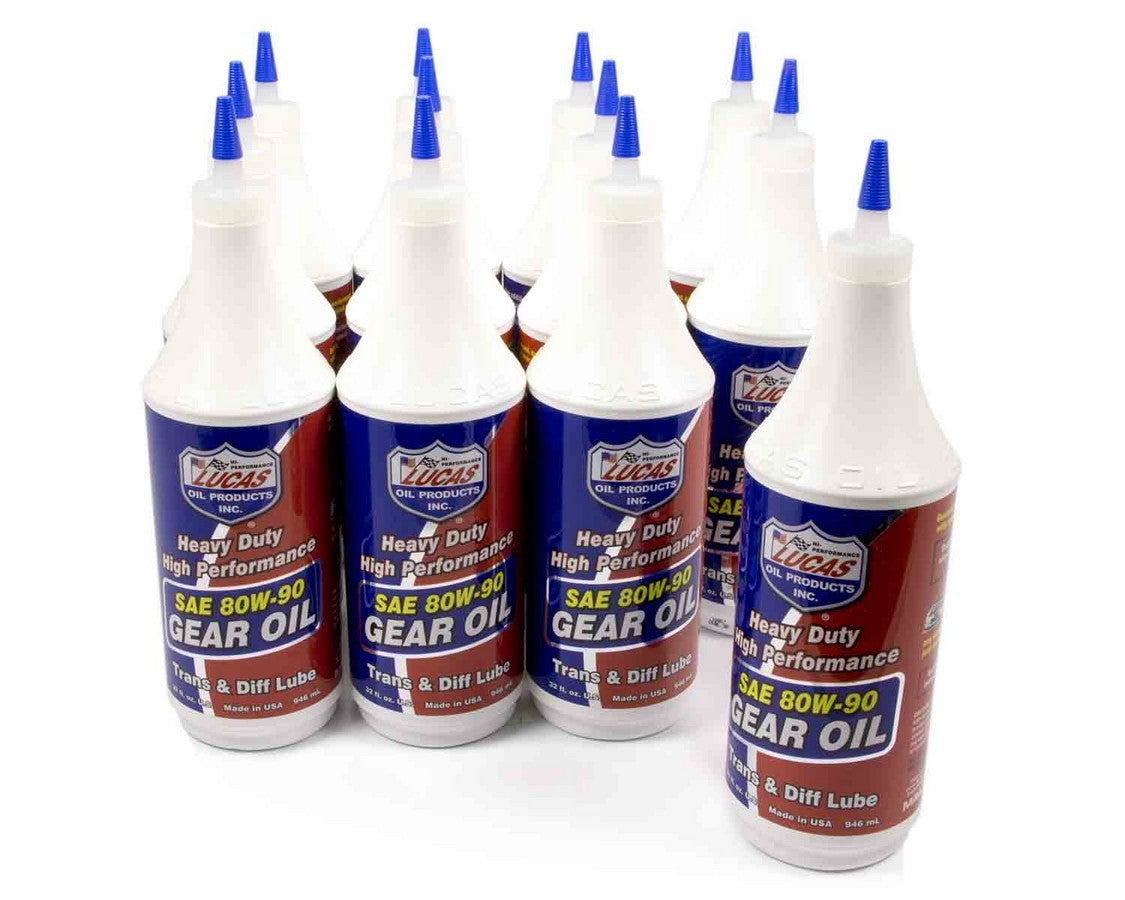 Lucas Oil 10043 Heavy Duty 80W90 Gear Oil - 1 Quart Bottle - Case of 12