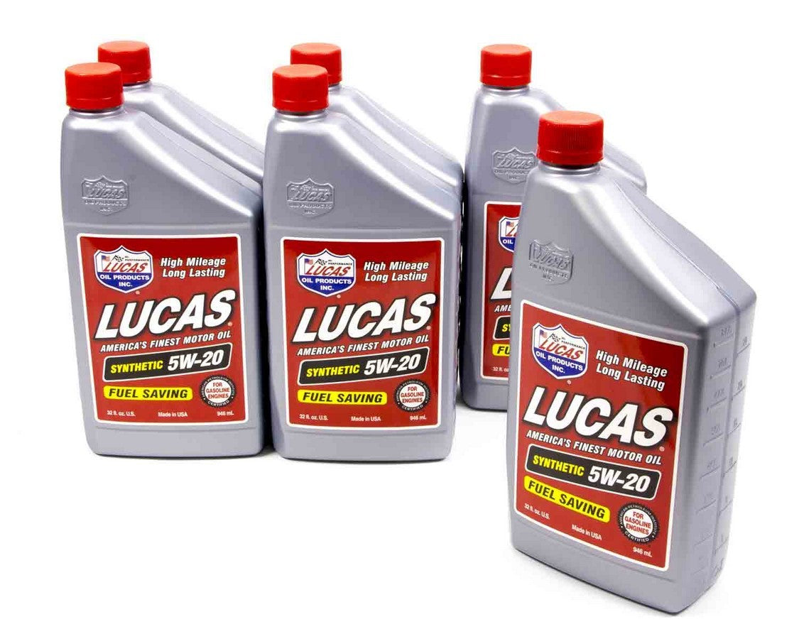 Lucas Oil Synthetic 5W20 Motor Oil - 6 x 1 Quart Bottles (Part Number 10082)