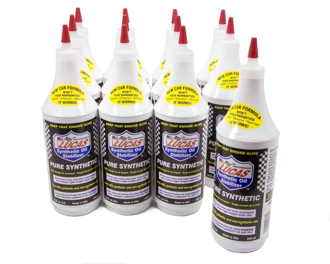 Lucas Oil Synthetic H/D Oil Stabilizer 10130 - 12 Pack of 1 Qt Bottles