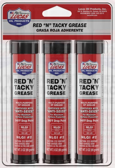 Lucas Oil Red N Tacky Grease 3 oz Pack - LUC10318