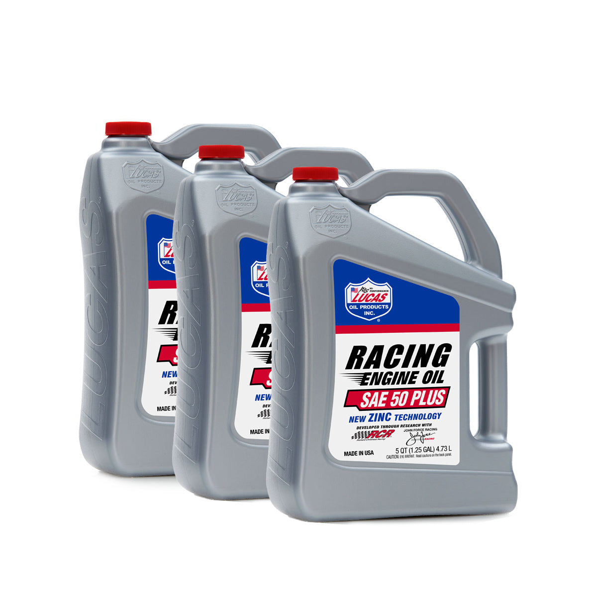 Lucas Oil 10347 50 Plus Racing Motor Oil Case - 3 x 5 Quart Bottles