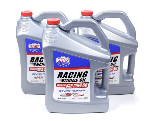 Lucas Oil Synthetic Racing Oil 20W50 Case (3 x 5 Quart)