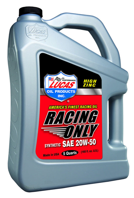 Lucas Oil Synthetic Racing Oil 20W50 - 5 Quart Bottle
