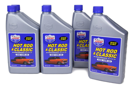Lucas Oil 10687 10W30 Petroleum Oil - High Zinc Motor Oil for Hot Rods and Classic Cars - Set of 6 Quarts