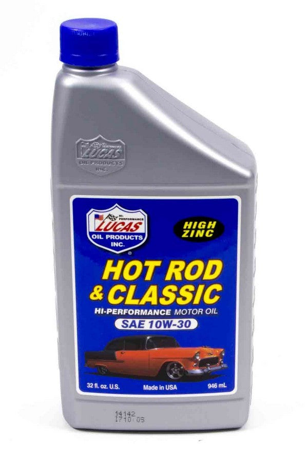 Lucas Oil 10W30 Petroleum Oil 1Qt - High Zinc Motor Oil for Hot Rods & Classic Cars