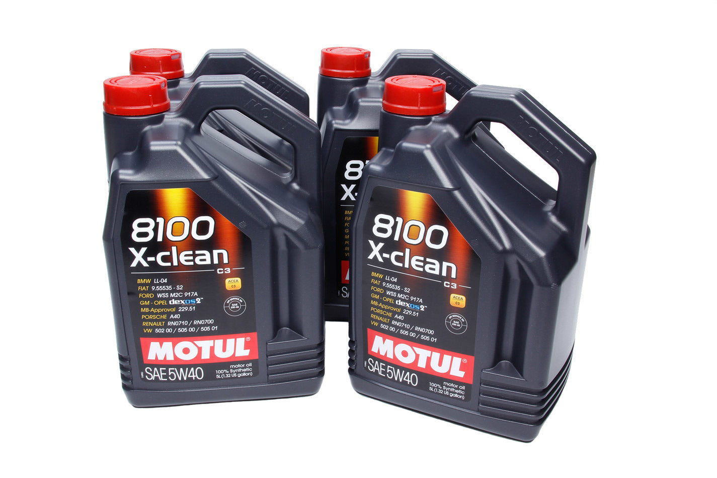 MOTUL USA 8100 X-Clean 5W40 Synthetic Motor Oil Case - 4 x 5 Liter Jugs