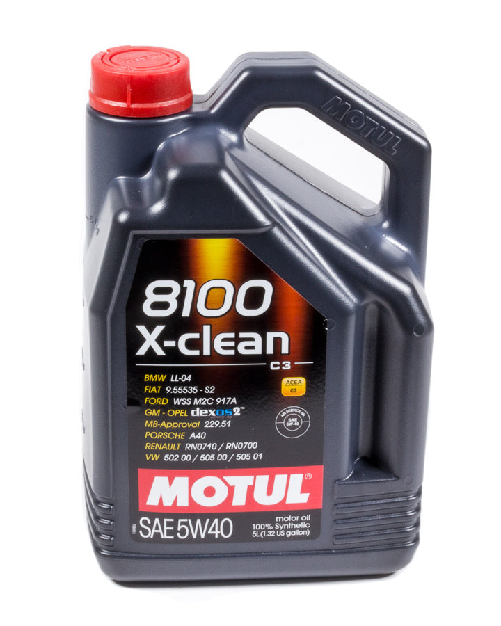 MOTUL USA 8100 X-Clean 5W40 Synthetic Motor Oil - 5 Liter Jug