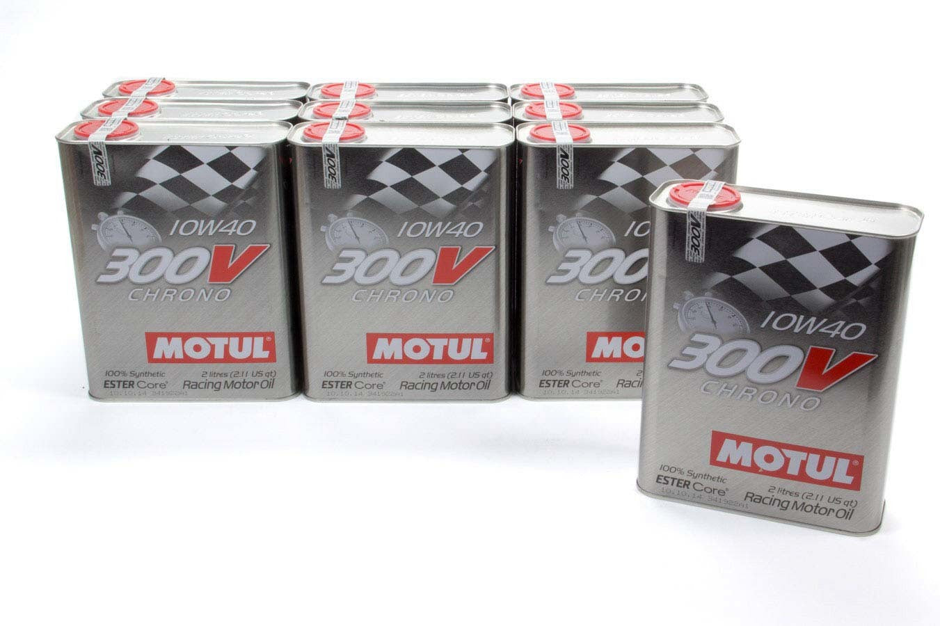 MOTUL 300V 10W40 Racing Oil Synthetic - Part Number 104243 - 2 Liter Bottle Set of 10