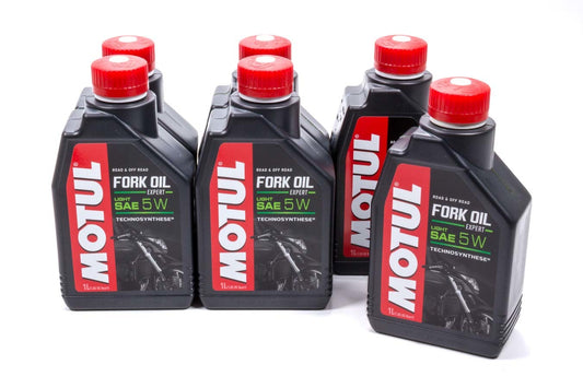 MOTUL USA Fork Oil Expert Light 5W Case of 6 - Premium Semi-Synthetic Fork Oil