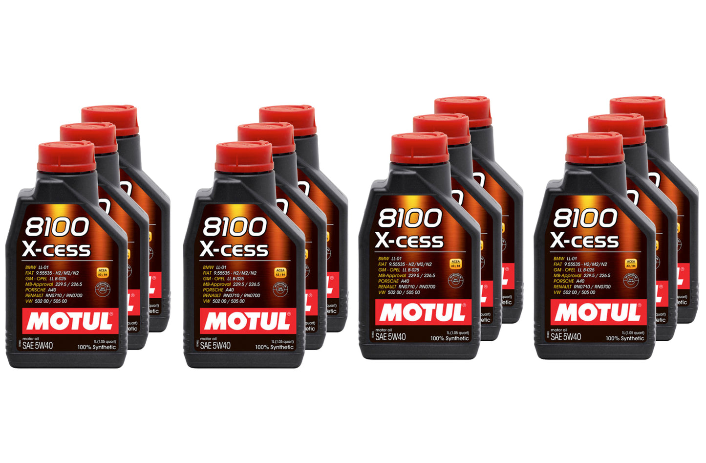 MOTUL USA 8100 X-Cess 5W40 Motor Oil Case - 12 x 1 Liter Bottles