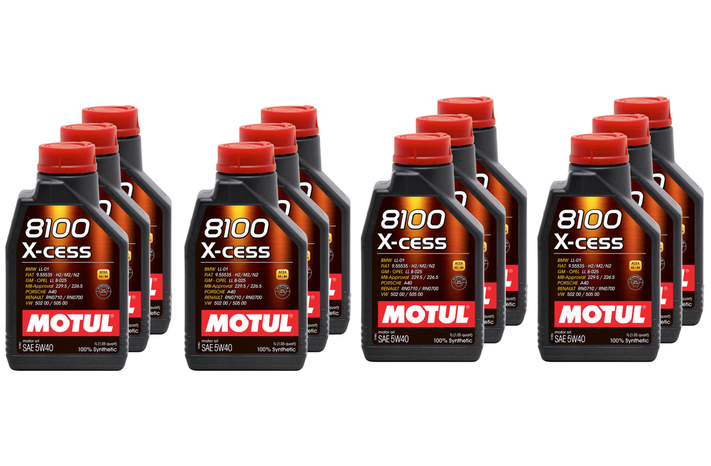 MOTUL USA 8100 X-Cess 5W40 Motor Oil Case - 12 x 1 Liter Bottles