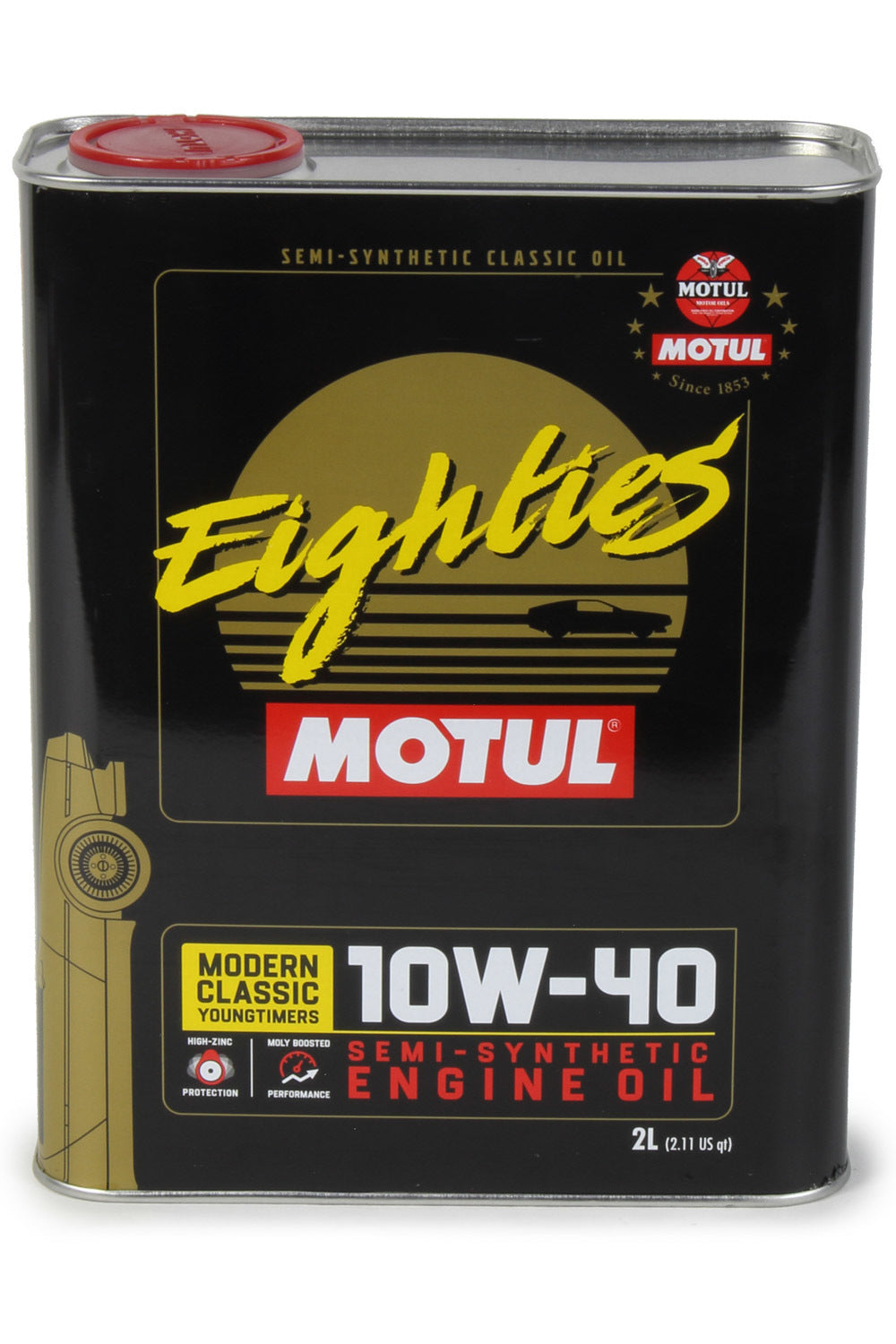 MOTUL USA Classic Eighties Oil 10W-40 - 2 Liter Semi-Synthetic Motor Oil