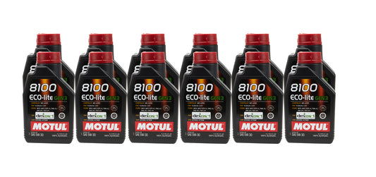 MOTUL 8100 Eco-Lite Gen3 5W30 Synthetic Motor Oil Case 12X1L