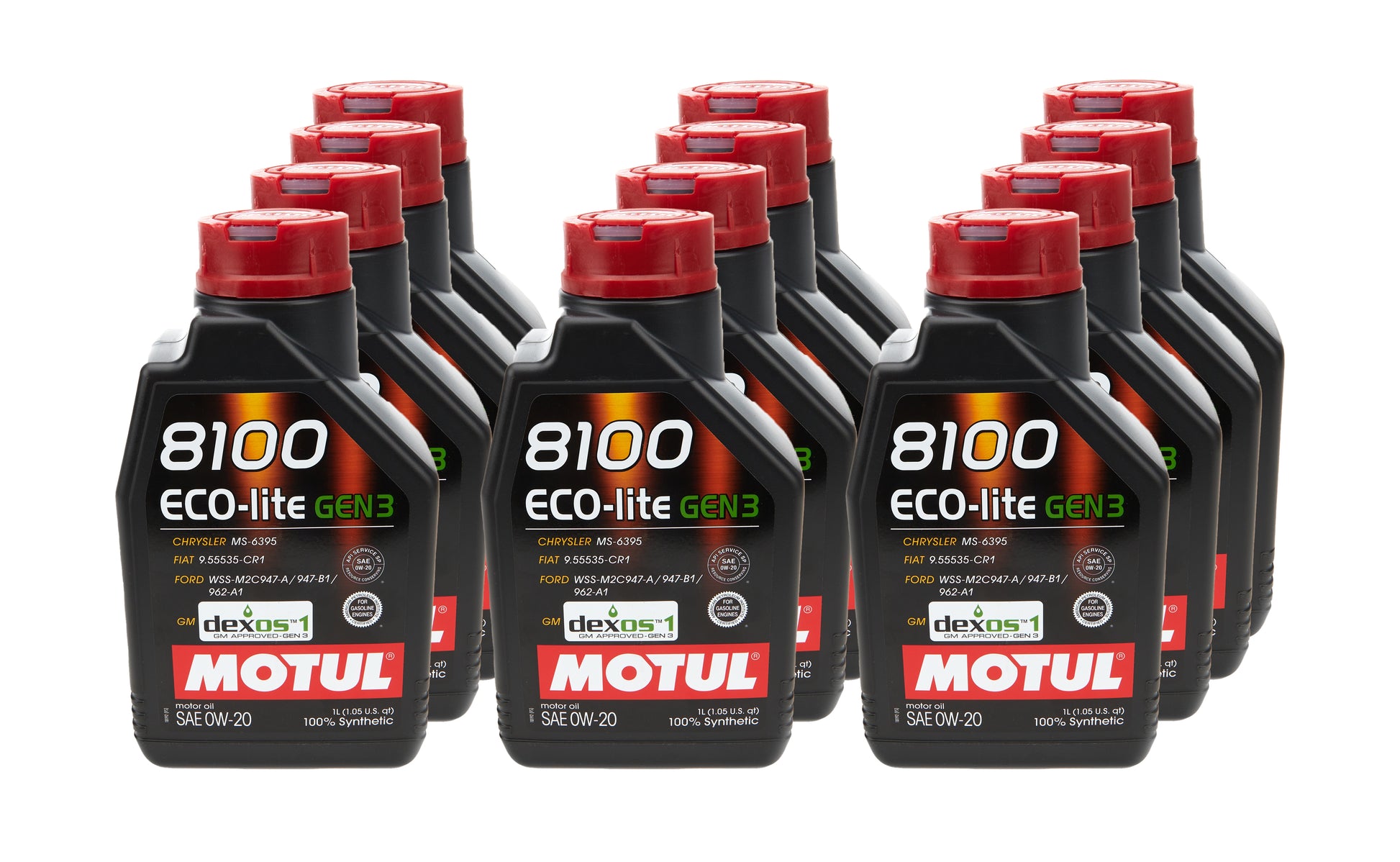 MOTUL USA 8100 Eco-Lite Gen3 0W20 - Synthetic Motor Oil Case of 12 (1L Bottles)