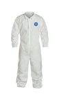 DuPont Tyvek® 400 Coveralls TY125S – 2XL, White, Serged Seams, Zipper Front, Elastic Wrists, Ankles & Waist – Pack of 25