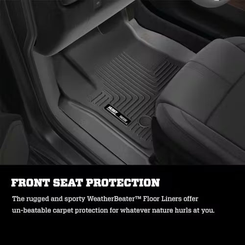 Husky Liner 98201 Front and Second Seat Floor Liners for Silverado/Sierra 1500 and 2500/3500 Crew Cab (Without Manual Shifter)