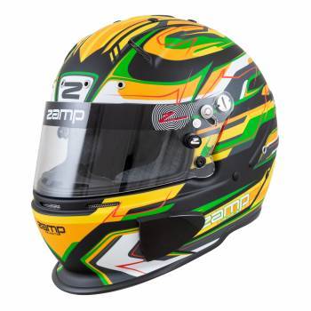 ZAMP RZ-70 Large Green/Black Full Face Helmet H760C49L - SA2020/FIA8859 Approved