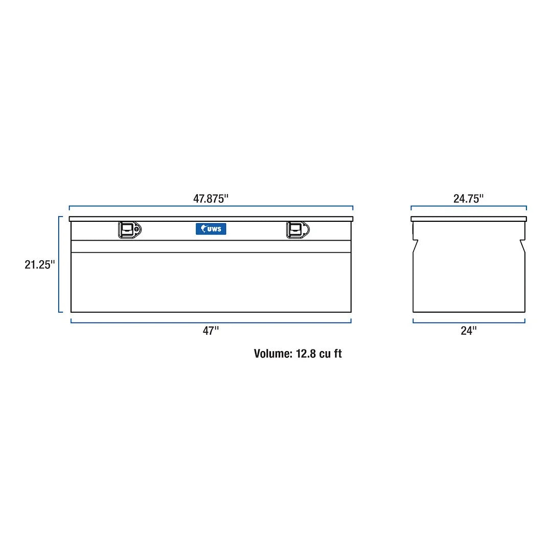 UWS United Welding Services TBC-48-BLK Black Storage Chest, 48 x 24 x 20 Inches