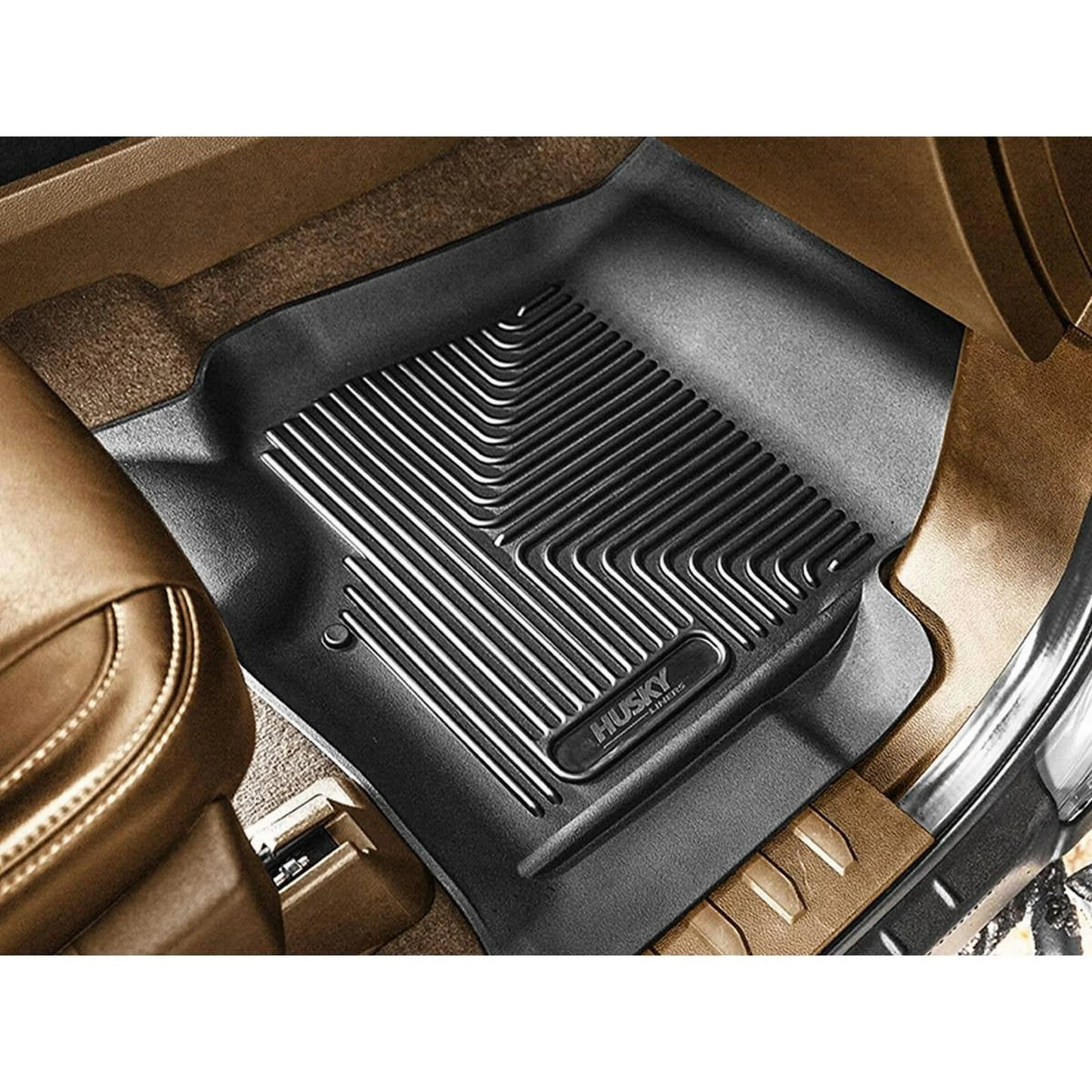 Husky Liners 94141 Front and Second Row Floor Liners for 2022 Rivian R1T in Black