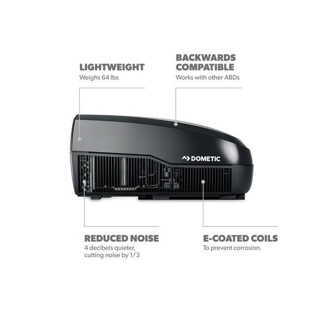 Dometic FreshJet X 13.5K BTU RV Air Conditioner – Black | Mechanical Vibration Control Model | FJX3473MBKAS