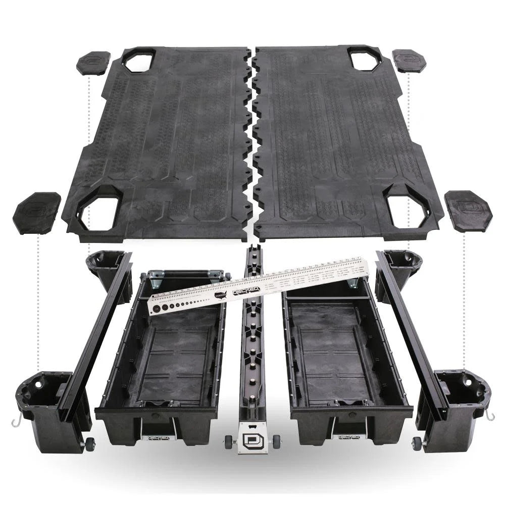 Decked LLC DS2 Black Bed Storage System for 2016 Ford F250/F350 with Decked Out Package