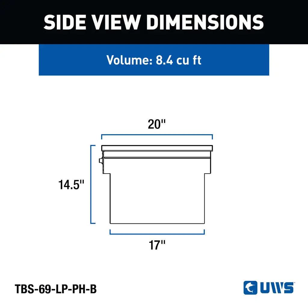 UWS United Welding Services TBS-69-LP-PH-B Gloss Black 69-Inch Low Profile Truck Tool Box Pull Handles