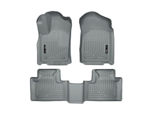 Husky Liner 99052 WeatherBeater Front & Second Seat Floor Liners for Dodge Durango and Jeep Grand Cherokee in Grey