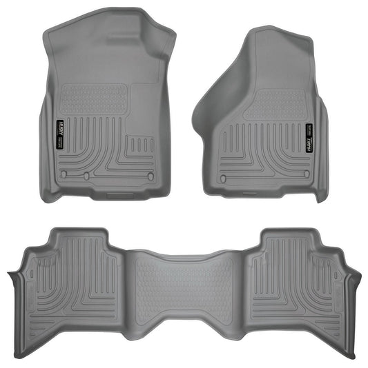 Husky Liner 98032 Weatherbeater Front & Second Seat Floor Liners for Ram 1500 and Ram 2500/3500 Quad Cab in Grey