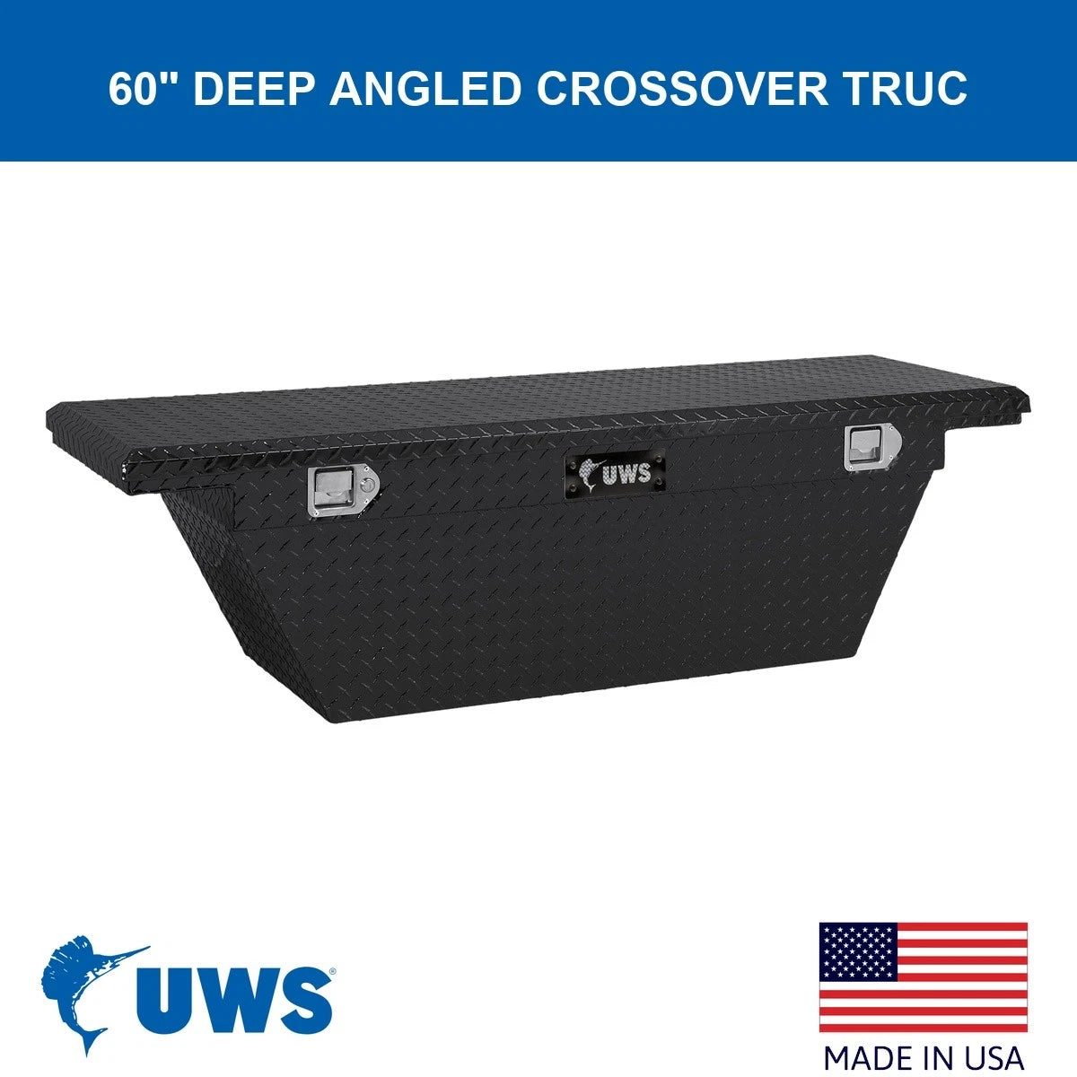 UWS United Welding Services TBSD-60A-BLK 04 C Colorado Crew Single Lid Deep Angled Truck Bed Toolbox in Black