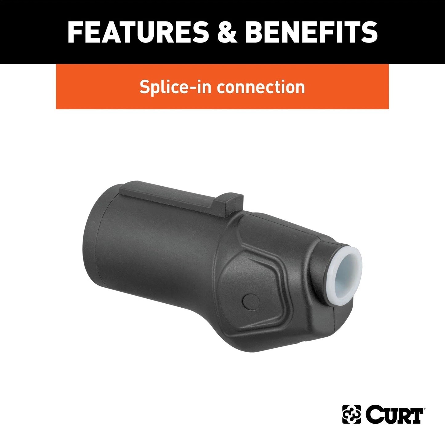 Curt Manufacturing Heavy Duty 7-Way RV Blade Connector Plug Trailer End (Part #58145)