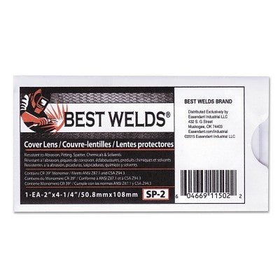 Best Welds 901‑SP‑2 Cover Lens – Scratch & Static-Resistant 4¼″ × 2″ CR‑39 Plastic