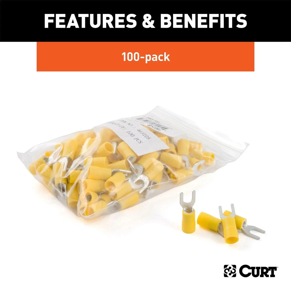 Curt Manufacturing 59631 1210 G Spade Terminals * 100 Pack for Secure Wire Connections