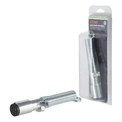 Curt Manufacturing Die Cast 6 Way Round Pin Plug with Spring Package - Part 58083