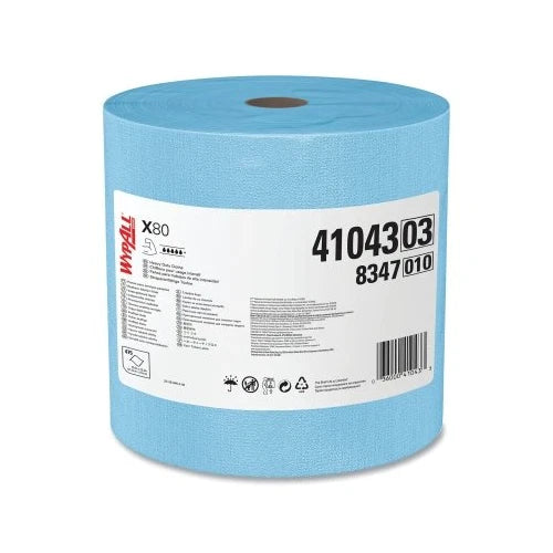 WypAll X80 Heavy-Duty Cloths – Blue, Jumbo Roll, 12.2" x 12.4", 475 Sheets/Roll (Model 41043)
