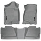 Husky Liner 98202 Front & Second Seat Floor Liners for Silverado/Sierra 1500 and 2500/3500 Crew Cab (Non-Manual Shifter), Grey